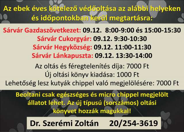 Szeptemberben lesz az éves eboltás