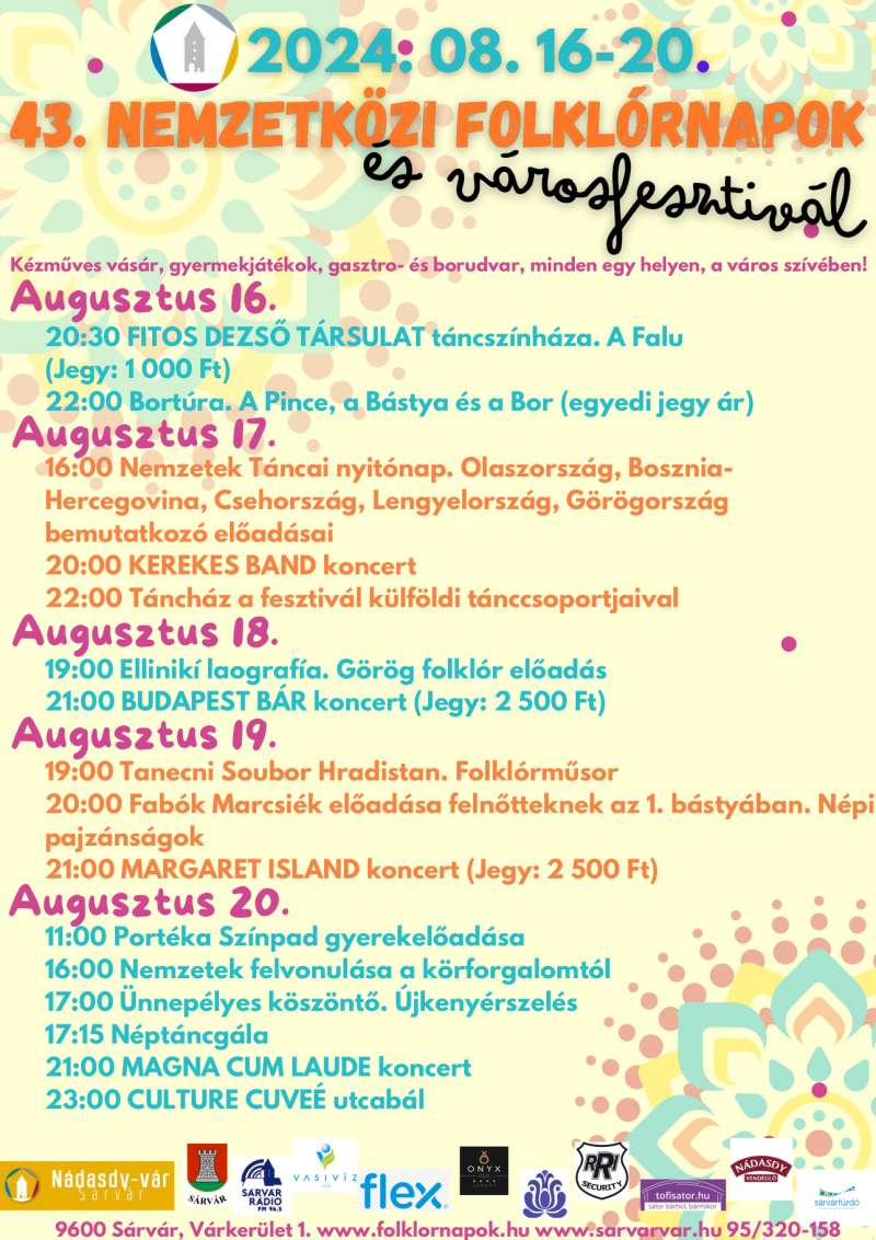 43. Nemzetközi Folklórnapok és Városfesztivál - Plakát