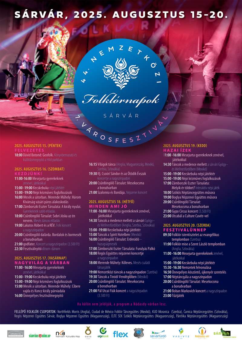 Nemzetközi Folklórnapok és Városfesztivál Sárvár