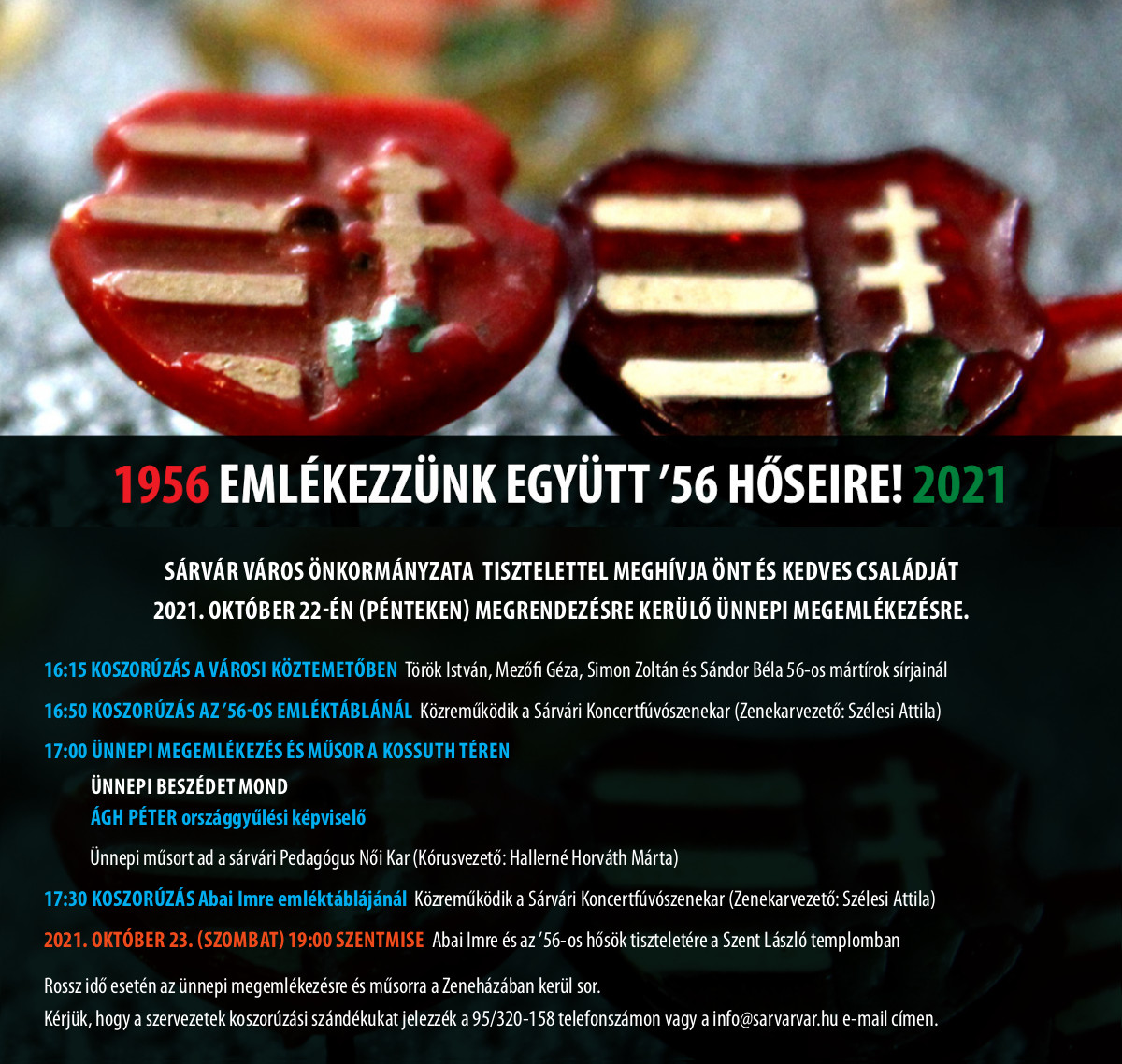 1956 hőseire emlékezik Sárvár Város Önkormányzata