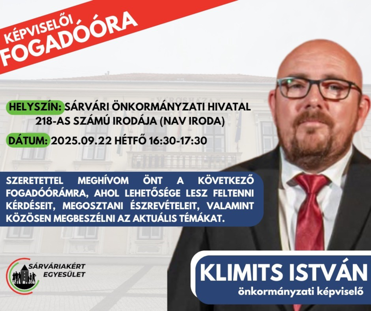Fogadóórát tart Klimits István önkormányzati képviselő